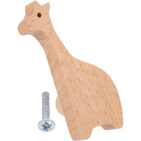 Luxshiny Giraffe Cabinet Knob Wooden Furniture Pull Solid Beech Wood Cartoon Cupboard Knobs for ’ Room Wardrobe Drawer Handles with Screws in Kuwait