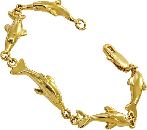 LIFETIME JEWELRY Dolphin Charm Bracelets for Women and Teen 24k Real Gold Plated in Saudi Arabia
