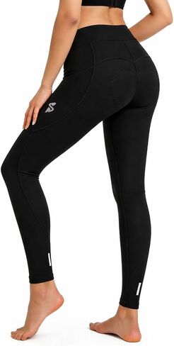 Women’s 4D Padded High-Waist Cycling Leggings with Pockets, Thermal & UV Protection – Womens Padded Cycling Pants in Saudi Arabia