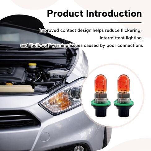 2Pcs Park and Turn Signal Light Sockets & Bulbs Kit Fit for Dodge Dart 2013 2014 2015 2016 7442NA Amber 12V 5W/21W Replacement 68186725AB L07442NALL Turn Signal Lamp Holder and Bulb Set in Kuwait
