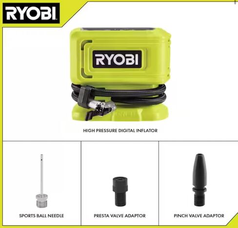 لأداة نفخ الضغط العالي اللاسلكية RYOBI 18V ONE+ (أداة فقط)، تصميم مدمج لإطارات السيارات، والكرات الرياضية، ومراتب الهواء، والمواد القابلة للنفخ in Saudi Arabia