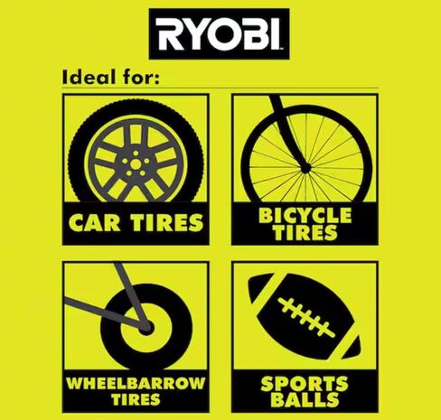 لأداة نفخ الضغط العالي اللاسلكية RYOBI 18V ONE+ (أداة فقط)، تصميم مدمج لإطارات السيارات، والكرات الرياضية، ومراتب الهواء، والمواد القابلة للنفخ in Saudi Arabia