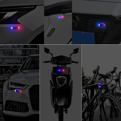 2 حزمة من مصابيح تحذير الدمية الشمسية المقلدة، مصباح LED صغير مضاد للسرقة، أحمر وأزرق، إنذار وامض لأمن السيارة، مصباح إنذار مزيف، ضوء ستروب داخلي للسيارات في حالات الطوارئ للقيادة الليلية للسيارة والدراجة in Saudi Arabia