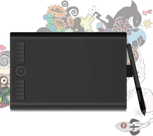 Bluetooth Drawing Tablet GAOMON WH851 8 x 5 inches Graphics Tablet, Digital Art Tablet Supports 16384 Levels, Intuitive Dial with 8 Shortcut Keys, Type-C Port, Work with Windows & Android & Mac in Kuwait