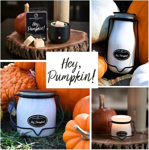 شركة Milkhouse Candle يا اليقطين! شمعة الصويا - الكراميل المملح | قرفة وقرنفل | معطرة بالفانيليا واليقطين - وعاء كريم بغطاء سعة 5 أونصة، مدة احتراق تزيد عن 35 ساعة، صنع في الولايات المتحدة الأمريكية in Kuwait