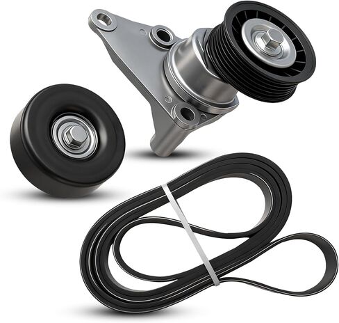 Serpentine Drive Belt Tensioner Component Kit K060930 ACK060930K1 for Chevrolet Express 2500 2003-2008 for Suburban 1500 2003-2006 for Gmc Savana 2500 2003-2008 for Hummer H2 2003-2007 38158 36299 in Saudi Arabia