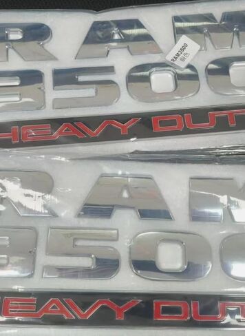 2X 3500 Heavy Duty Badges Side Door Emblems Nameplate (Black Ram 3500) in Saudi Arabia