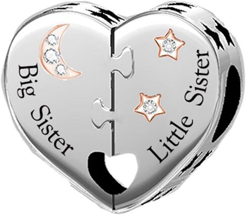Heart Charm for Bracelet Necklaces, S925 Sterling Silver Charms, Family Relationships Heart Charms for Jewelry Making Women Gift in Saudi Arabia