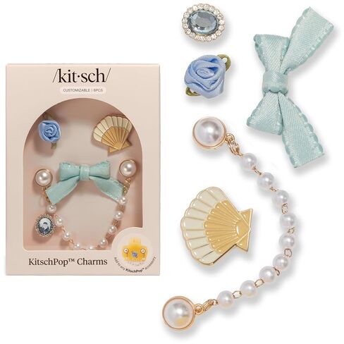 KitschPop™Charm Sets – Interchangeable Charms For Hair Clips, Hair Brushes | Durable Assorted Cute Charms | Compatible with KitschPop™Hair Accessories - Coastal Cottage, 6pcs in Saudi Arabia