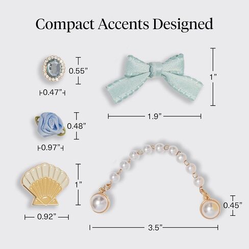 KitschPop™Charm Sets – Interchangeable Charms For Hair Clips, Hair Brushes | Durable Assorted Cute Charms | Compatible with KitschPop™Hair Accessories - Coastal Cottage, 6pcs in Saudi Arabia