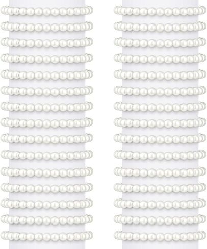 Glenmal Pearl Bracelets for Women Wedding Bridal Elastic Stretchy Faux Pearl Bracelets Stack Bulk Party Favors Jewelry Gifts in Saudi Arabia