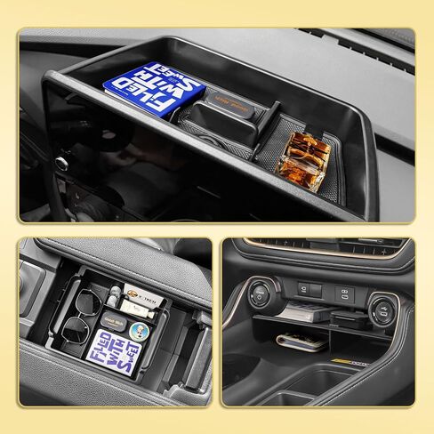 3PCS Center Console Organizer Set Compatible with 2024 2025 2026 Toyota Grand Highlander Accessories — Dashboard Organizer + Front Console Insert Divider + Armrest Storage Box, ABS Storage Tray in Saudi Arabia