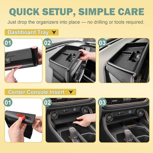 3PCS Center Console Organizer Set Compatible with 2024 2025 2026 Toyota Grand Highlander Accessories — Dashboard Organizer + Front Console Insert Divider + Armrest Storage Box, ABS Storage Tray in Saudi Arabia