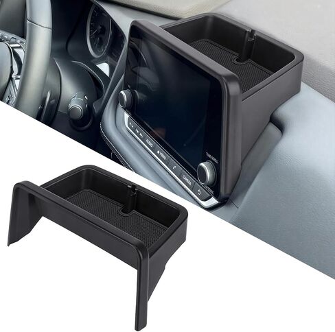 صينية تنظيم لوحة القيادة المركزية لسيارة Nissan Rogue S/SV 2021-2026، SL 2021-2023، Rock Creek 2023-2026 خلف صندوق تخزين الشاشة، تناسب فقط شاشة 8 بوصة، بلاستيك ABS أسود in Kuwait