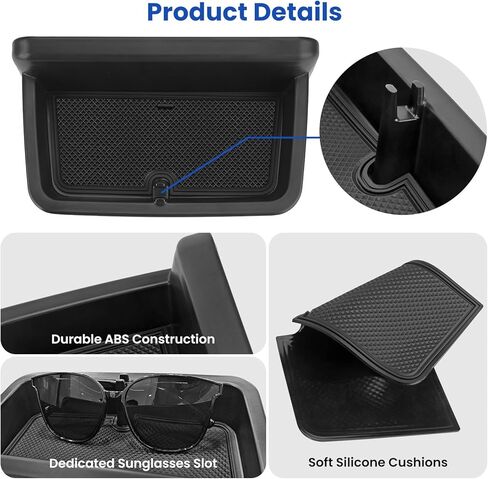 صينية تنظيم لوحة القيادة المركزية لسيارة Nissan Rogue S/SV 2021-2026، SL 2021-2023، Rock Creek 2023-2026 خلف صندوق تخزين الشاشة، تناسب فقط شاشة 8 بوصة، بلاستيك ABS أسود in Kuwait