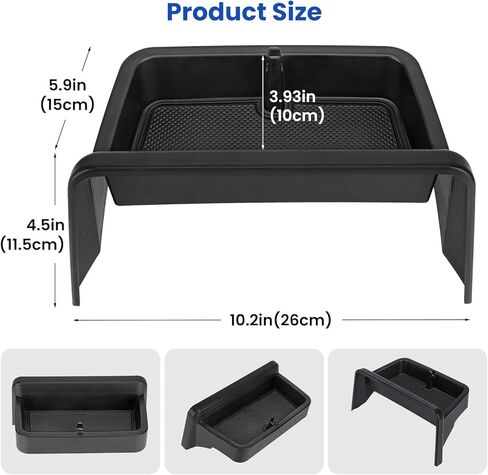 صينية تنظيم لوحة القيادة المركزية لسيارة Nissan Rogue S/SV 2021-2026، SL 2021-2023، Rock Creek 2023-2026 خلف صندوق تخزين الشاشة، تناسب فقط شاشة 8 بوصة، بلاستيك ABS أسود in Kuwait