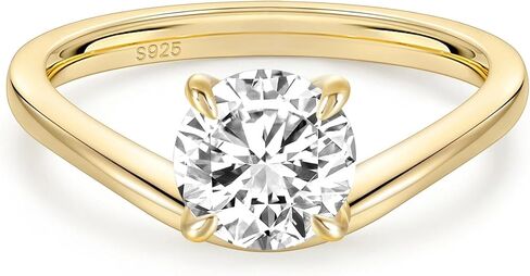 EAMTI 1.5CT 925 Sterling Silver Engagement Rings for Women Oval Cut CZ Bands Solitaire Cubic Zirconia Curved Wedding Promise Gold Rings for Her Size 4-10 in Saudi Arabia