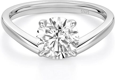 EAMTI 1.5CT 925 Sterling Silver Engagement Rings for Women Oval Cut CZ Bands Solitaire Cubic Zirconia Curved Wedding Promise Gold Rings for Her Size 4-10 in Saudi Arabia
