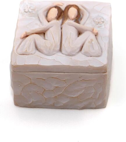 Friendship Keepsake Box - Sentimental Gift For Best Friend, Meaningful Sister Present, Unique Hand-Painted Memory Box For Jewelry & Trinkets (Back to heart) in Saudi Arabia