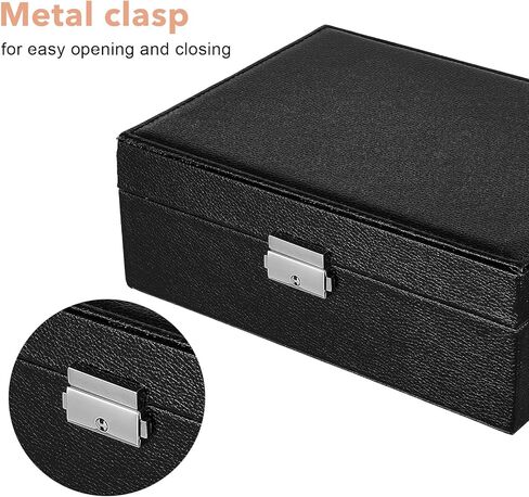 Jewelry Box Organizer for Men Women, PU Leather Jewelry Display Watch Storage Case Black Classic Large Jewellery Holder for Watches Necklace Bracelets Earrings in Saudi Arabia