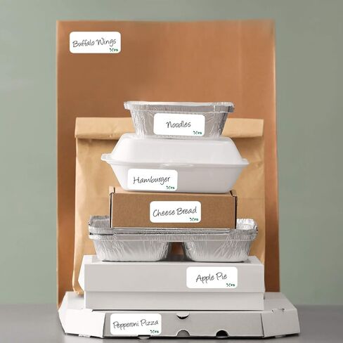 قابلة للذوبان عن طريق الغذاء الآمن - لا تترك أي بقايا لاصقة تذوب في الماء خلال 30 ثانية، مثالية للحاويات القابلة لإعادة الاستخدام - 500 ملصق لكل لفة in Kuwait