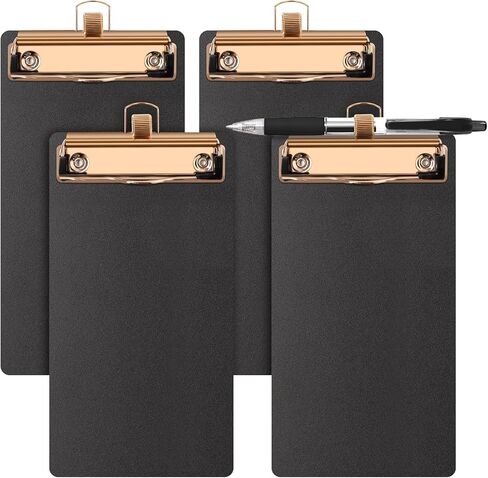 Black Plastic Clipboards 4 Pack Clipboard with Pen Holder 4.17x 8 inch Memo Size Plastic Clipboards Low Profile Clip Boards for Home Office School in Saudi Arabia