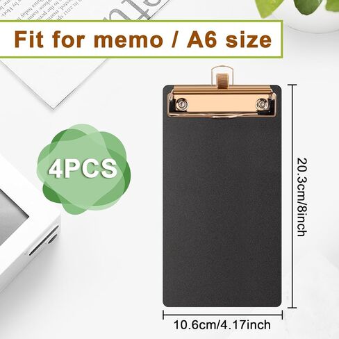 Black Plastic Clipboards 4 Pack Clipboard with Pen Holder 4.17x 8 inch Memo Size Plastic Clipboards Low Profile Clip Boards for Home Office School in Saudi Arabia