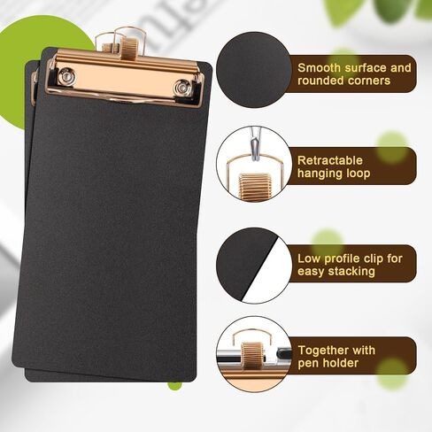 Black Plastic Clipboards 4 Pack Clipboard with Pen Holder 4.17x 8 inch Memo Size Plastic Clipboards Low Profile Clip Boards for Home Office School in Saudi Arabia