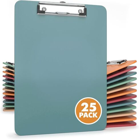 25-Pack Boho Color Clipboards Bulk Low Profile Lightweight & Durable Plastic Clipboard Set Holds 100 Sheets Classroom Office Teachers Students Kids & Home Organization Clip Boards in Kuwait