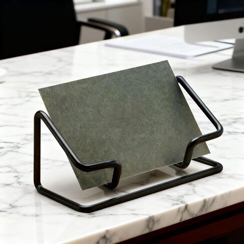 2 Pack Business Metal Business Card Holder office decor Card Holder Desk Display,Business Card Display Stand,for Office Home Desktop (black) in Saudi Arabia