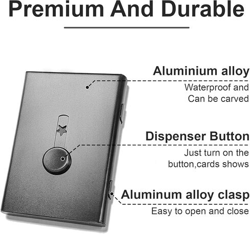 2 Pack Business Card Holder ,Stainless Steel Slide Out Thumb Drive Card Case for Men and Women,Portable Credit ID Name Card Wallet Black and Gray in Saudi Arabia