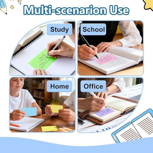3x5 Inch-200 Count Index Cards with Key Ring, 4 Color Colored (50 Sheets Each) Flash Cards,Students, Teachers, Study Note Cards,table Note Taking for Office Home School in Saudi Arabia