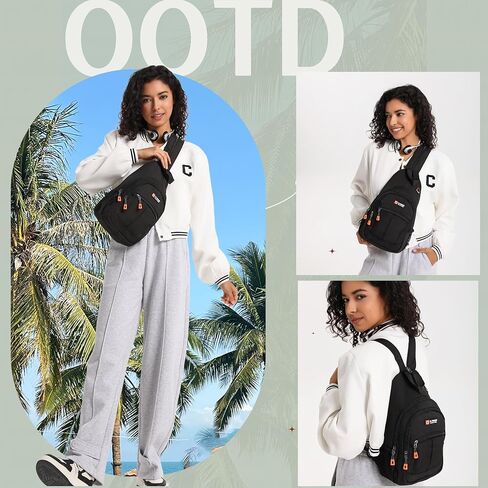 حقيبة كروس بودي بحزام للنساء مقاومة للماء حقيبة ظهر خفيفة الوزن للكتف والصدر للرجال والنساء والسفر والمشي لمسافات طويلة in Kuwait