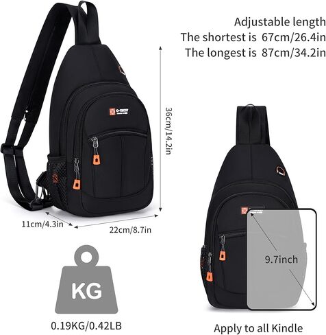 حقيبة كروس بودي بحزام للنساء مقاومة للماء حقيبة ظهر خفيفة الوزن للكتف والصدر للرجال والنساء والسفر والمشي لمسافات طويلة in Kuwait