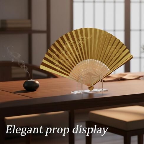 2 Pcs Acrylic Fan Display Stand, Clear Fan Display Holder Base Easel FoldingFan Holder Japanese Chinese Hand Fans Storage Holders Displays Stand for Fans Displays & Organization in Saudi Arabia
