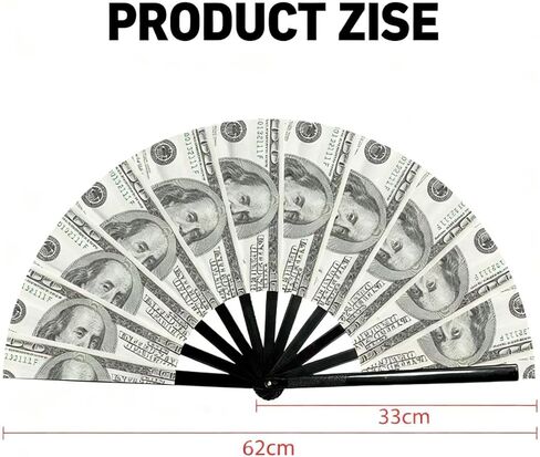 أكوام المال/مروحة المال، مراوح تزيينية قابلة للطي، مروحة فرقعة للرقص الخطي، EDM Music Festival Club Event Party Dance Concert Wedding Saloon Cosplay (بالدولار) in Kuwait