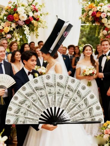 أكوام المال/مروحة المال، مراوح تزيينية قابلة للطي، مروحة فرقعة للرقص الخطي، EDM Music Festival Club Event Party Dance Concert Wedding Saloon Cosplay (بالدولار) in Kuwait