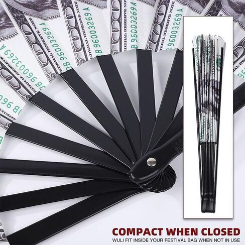 أكوام المال/مروحة المال، مراوح تزيينية قابلة للطي، مروحة فرقعة للرقص الخطي، EDM Music Festival Club Event Party Dance Concert Wedding Saloon Cosplay (بالدولار) in Kuwait