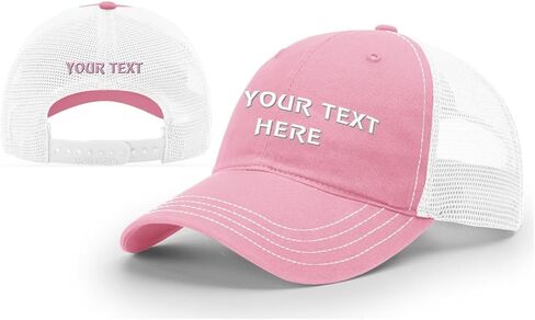 Richardson Garment Washed Relaxed Soft Crown Mesh Back Trucker Hat with Custom Personalized Text Front & Back 111 in Saudi Arabia