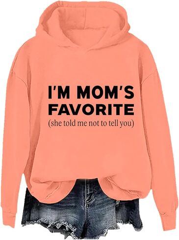 Im Moms Favorite Sweatshirt & Hoodie Funny She Told Me Not To Tell You Mom's & Dad's Favorite Daughter Sweatshirt in Saudi Arabia
