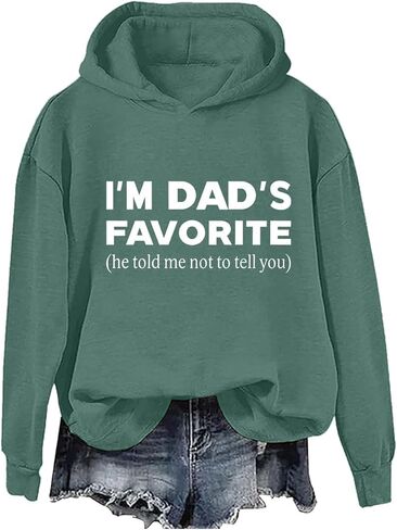 Im Moms Favorite Sweatshirt & Hoodie Funny She Told Me Not To Tell You Mom's & Dad's Favorite Daughter Sweatshirt in Saudi Arabia
