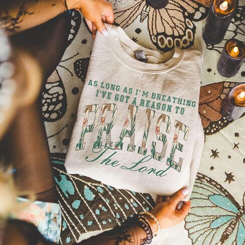 As Long As I'm Breathing I've Got a Reason To Praise Sweatshirt, Praise the Lord Shirt, Brandon Lake Elevation Worship Christian Sweatshirt White in Saudi Arabia