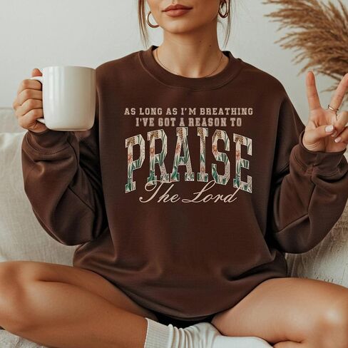 As Long As I'm Breathing I've Got a Reason To Praise Sweatshirt, Praise the Lord Shirt, Brandon Lake Elevation Worship Christian Sweatshirt White in Saudi Arabia