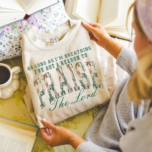 As Long As I'm Breathing I've Got a Reason To Praise Sweatshirt, Praise the Lord Shirt, Brandon Lake Elevation Worship Christian Sweatshirt White in Saudi Arabia