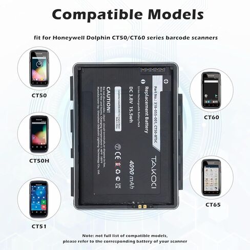 بطارية بديلة لـ 318-055-001 CT50-BTSC لبطاريات دولفين CT50 CT51 CT60 CT65 4090mAh in Saudi Arabia
