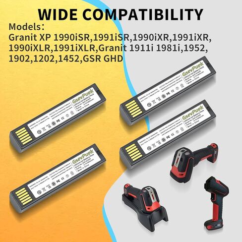 4 عبوات لبطارية الماسح الضوئي Honey/Well BAT-SCN05، متوافقة مع Granit XP 1990iSR، Xenon 1902GHD، Xenon 1952، Xenon XP 1902GHD، Xenon XP 1952، ماسح الباركود.50148009-001،2600 مللي أمبير. in Saudi Arabia