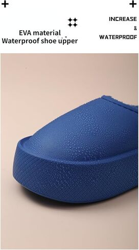 Women Fur Lined Solid Color Soft Slippers Warm Fuzzy Slippers Winter Waterproof Indoor Outdoor Slipper in Saudi Arabia