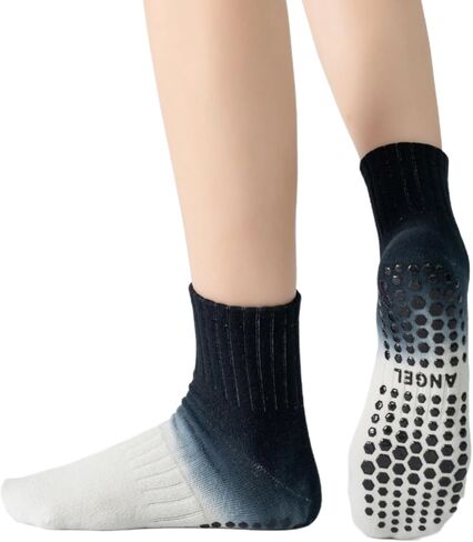 Verdancy Women’s Non Slip Grip Ankle Socks, Ribbed Yoga Pilates Barre Socks with Gradient Tie Dye Design in Saudi Arabia