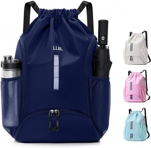 حقيبة ظهر للصالة الرياضية برباط، حقيبة رياضية مع أشرطة كتف قابلة للتعديل، كيس لللياقة البدنية والسباحة والسفر (وردي) in Kuwait