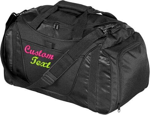 Custom Sport Duffel Bags for Men, Women, Two-Tone, Black - Add Your Name - Personalized Weekender Bag for Gym, Overnight, Travel in Saudi Arabia